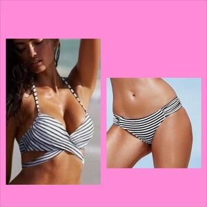 Victoria's Secret Black and White Striped Bikini